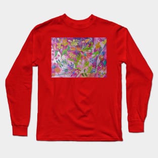 Floral design with dragonflies,bees and butterflies Long Sleeve T-Shirt